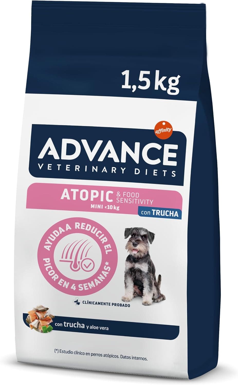 Advance Veterinary Diets Atopic Mini - Pienso para Perros con Dermatitis atópica con Trucha - 1,5kg