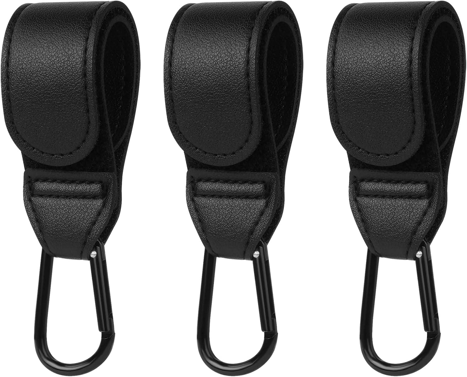 URAQT Ganchos Carro Bebé,3 PCS Colgador Bolso Carrito Bebe,Gancho Carro Bebé Hasta 5 kg,Ajuste Universal Gancho multifuncional,Accesorios Carrito Bebé para Colgar Bolsas, Mochila, Bolso etc (Negro).