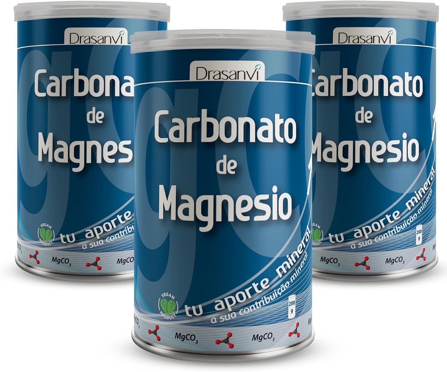 Carbonato de Magnesio Puro Drasanvi Pack de 3x200 Gramos