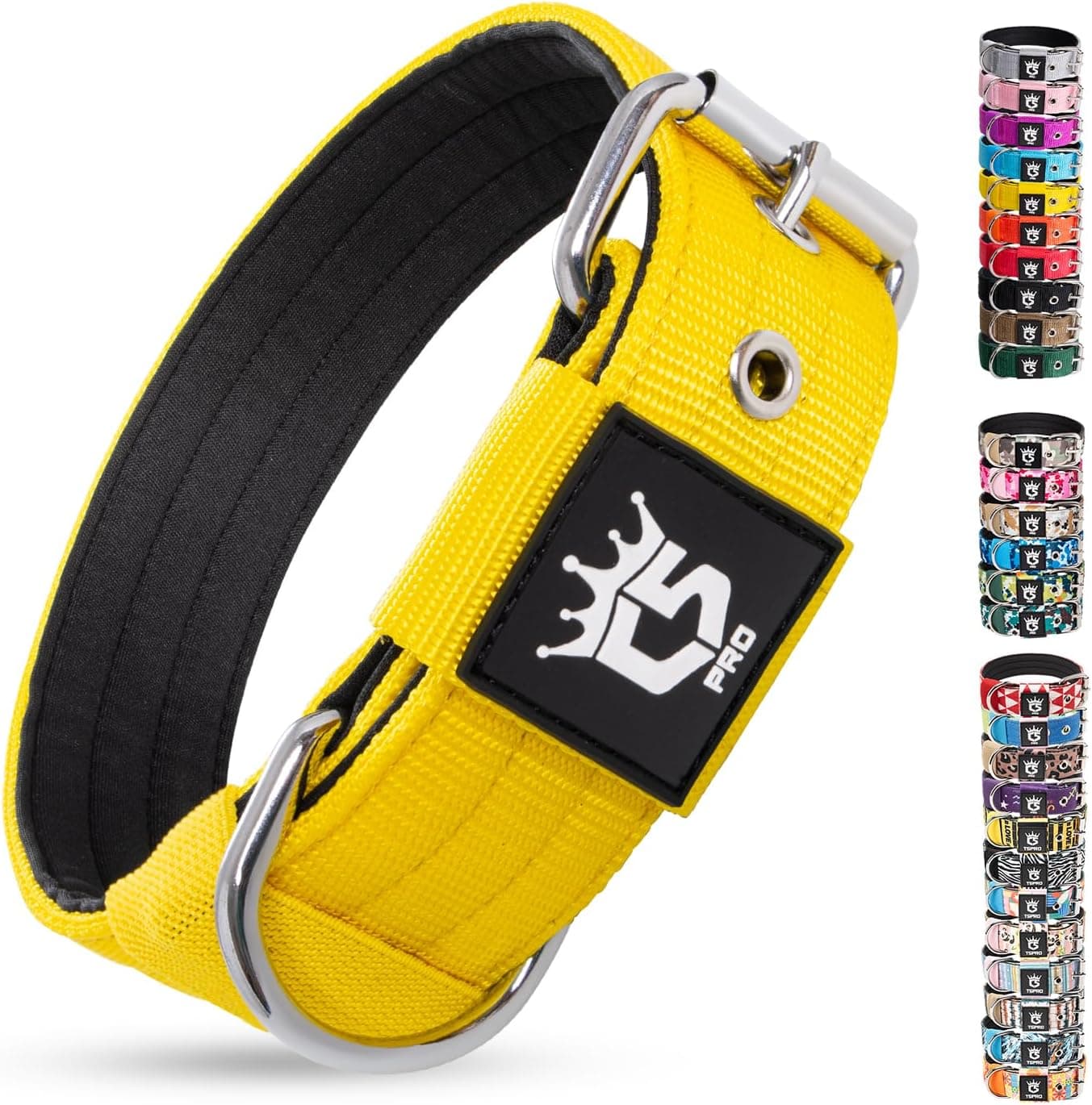 TSPRO Collar Táctico para Perros, Acolchado, Ancho 3,8 cm, Ajustable