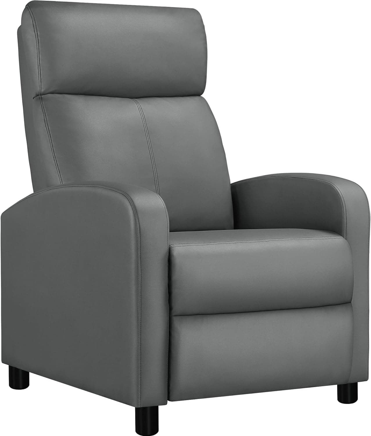 Yaheetech Sillón Relax Reclinable Manual, Tapizado en Piel Sintética Gris