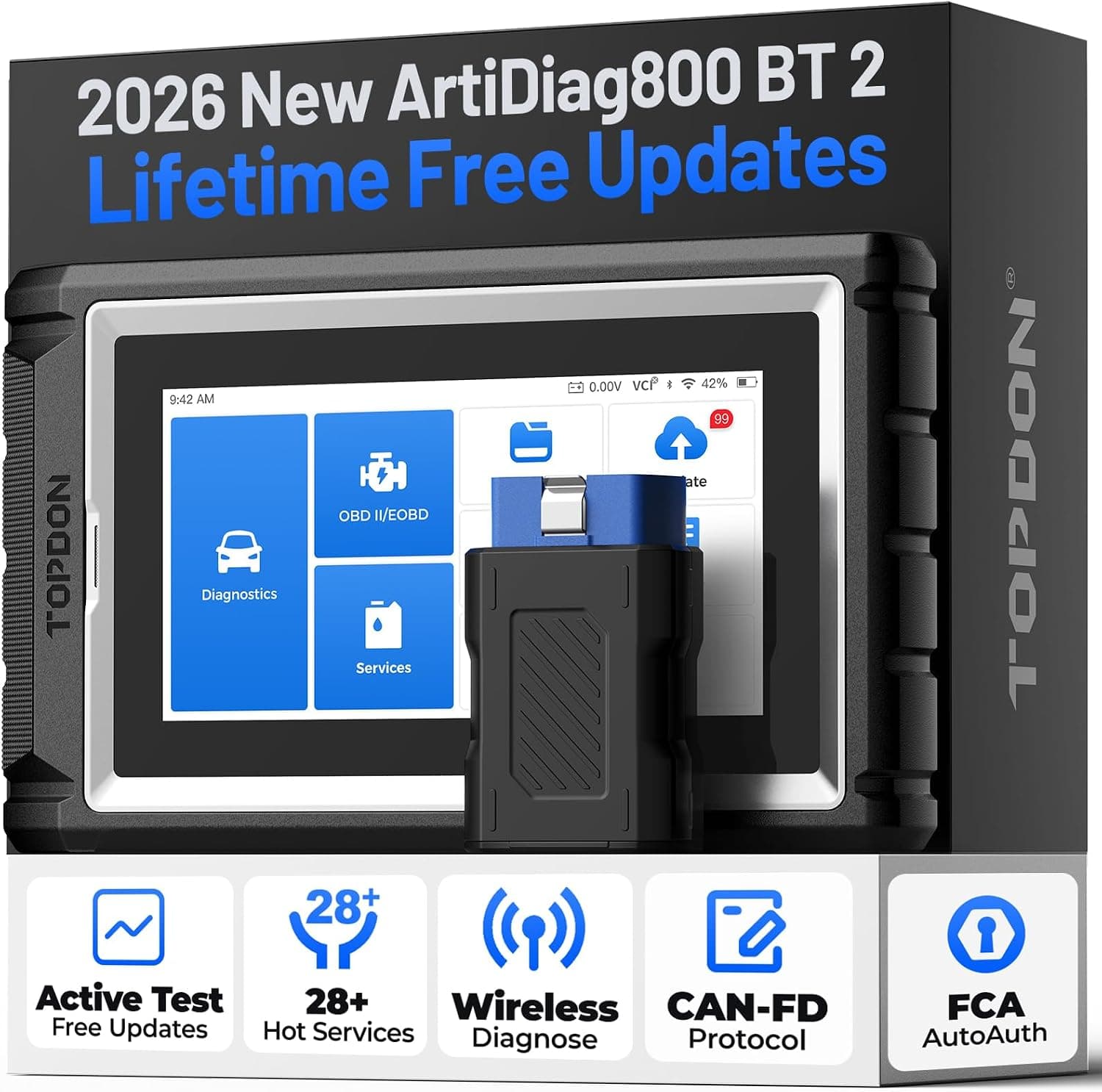 TOPDON obd2 Diagnosis Bidireccional AD800BT 2, Actualizaciones gratuitas