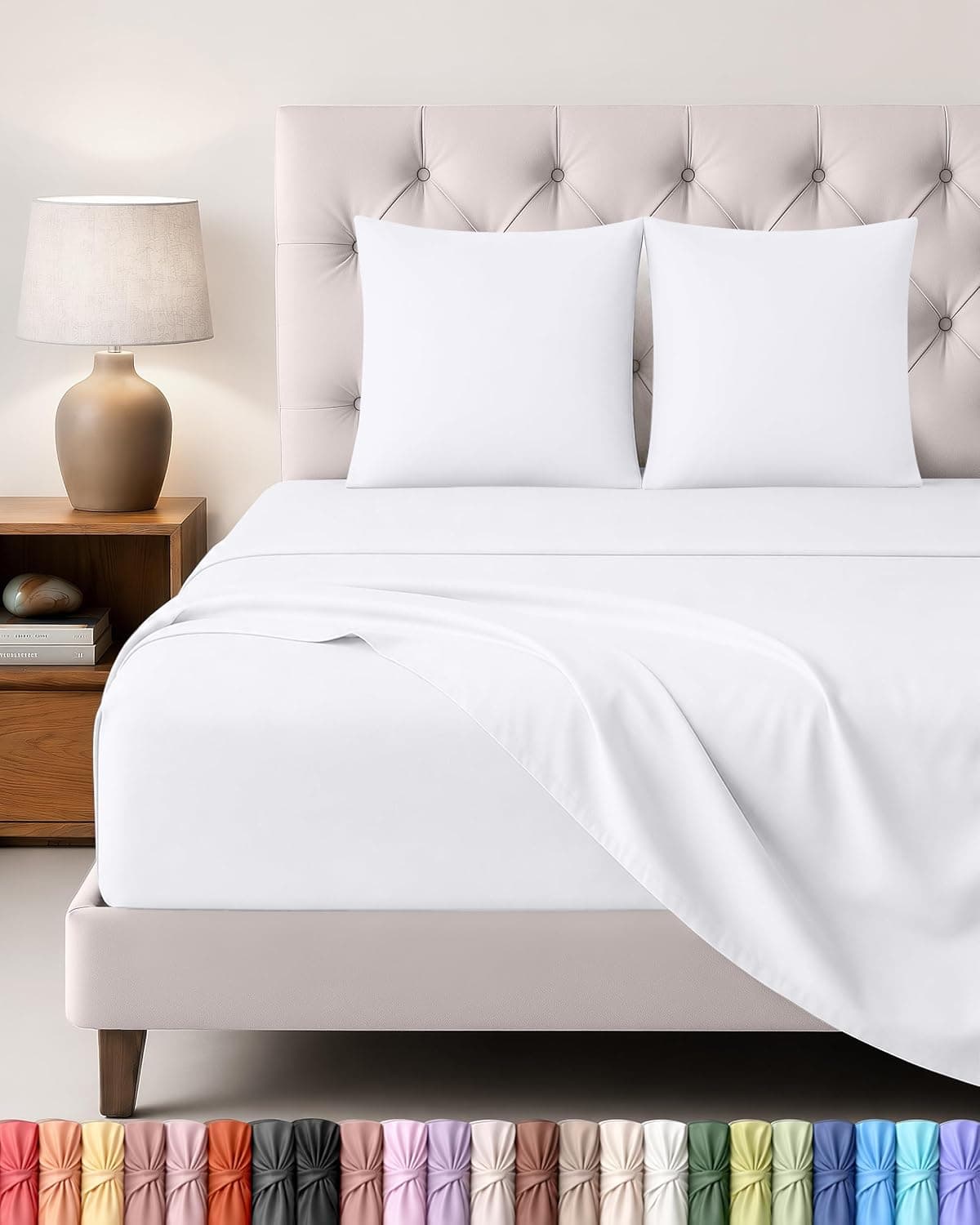 Utopia Bedding Juego de Sabanas 4 Piezas, 160x200cm, Blanco