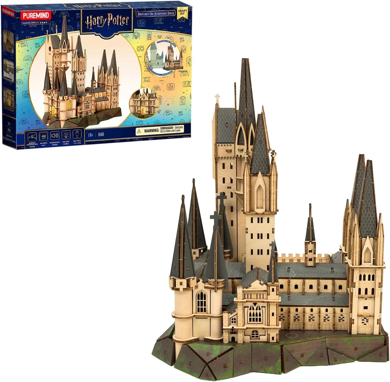 PUREMIND Harry Potter Torre de Astronomía, Puzzle 3D Madera, maqueta mágica