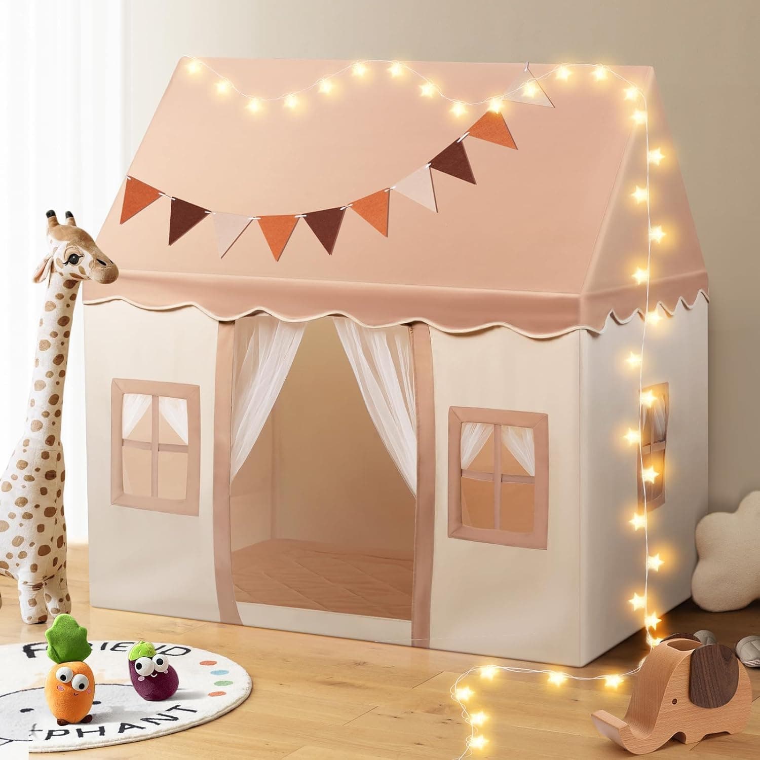 Tienda De Campaña para Niños, Tienda De Juegos Interior con Colchón, Luce