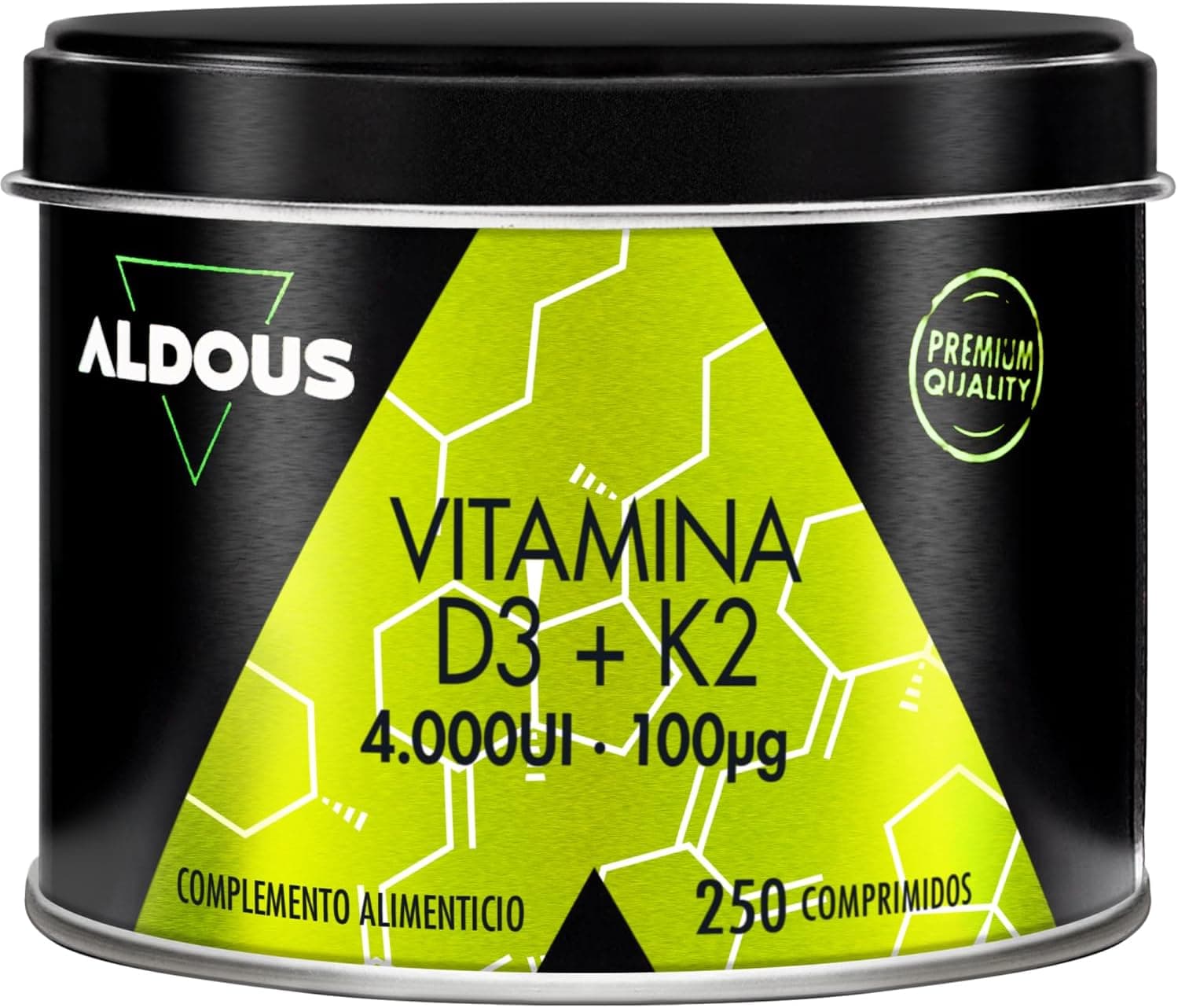Vitamina D3 K2 4000 UI - 250 comprimidos - Vitamina K2 100mcg - Vitaminas