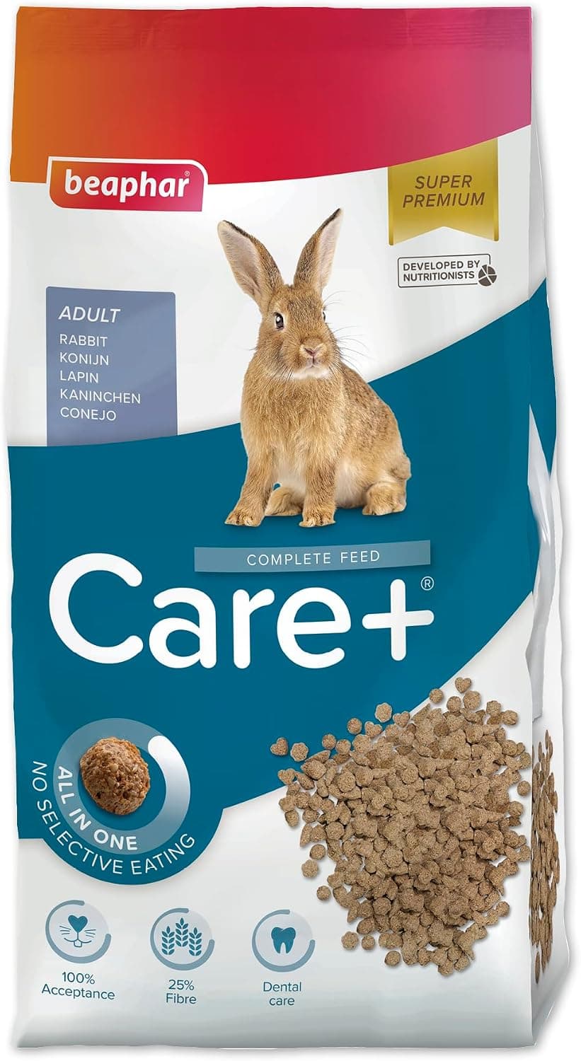 Beaphar - Care+ Pienso Super Premium - Comida para Conejos - 10kg - Todo en Uno - Pienso Alto en Fibra - Desgaste de los Dientes y Salud Dental - Alimentación Extrusionada