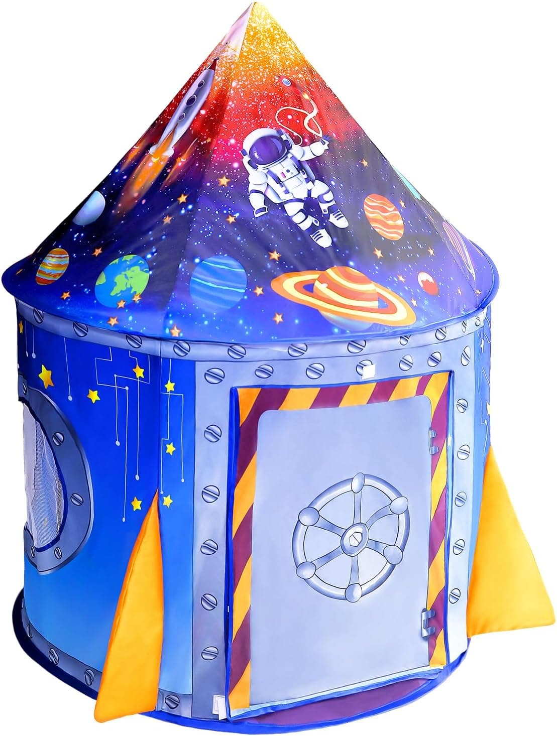 NiceCastle Tienda Campaña Infantil, Casitas Infantiles Tela Jardin Cohete Astronauta Espacial Tipi Infantil, Carpa Bebes Castillo de Interior y Exterior Casa Juego Regalo Juguetes para Niños y Niñas