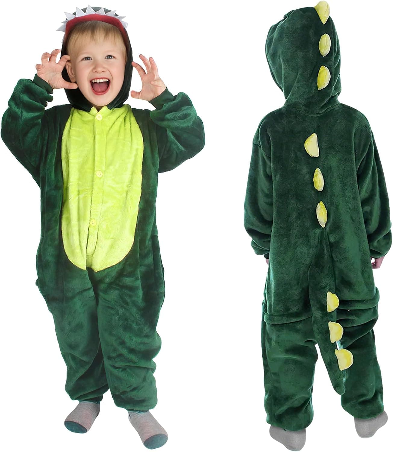 Disfraz Dinosaurio Niños Dinosaurio Disfraz Jumpsuit con Capucha Cola