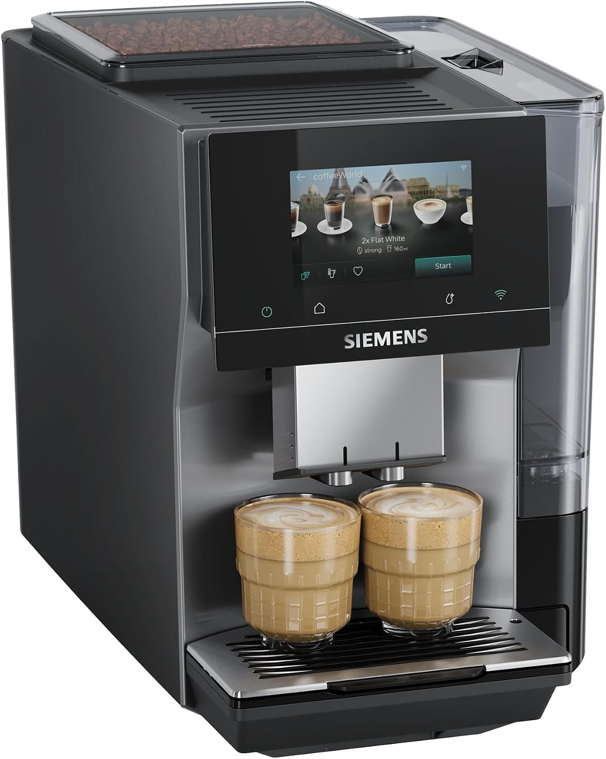 SIEMENS, Cafetera superautomática, EQ700, iAroma, Negro y Gris, TP725E01
