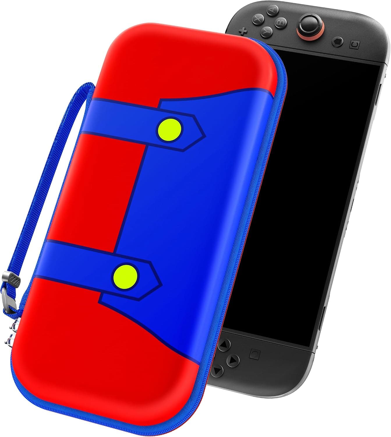 ivoler Funda Compatible con Nintendo Switch 2, Estuche de Transporte con 12 Cartuchos de Juego, Funda Protectora rígida de Viaje para Consola Nintendo Switch 2 y Accesorios - Rojo y Azul