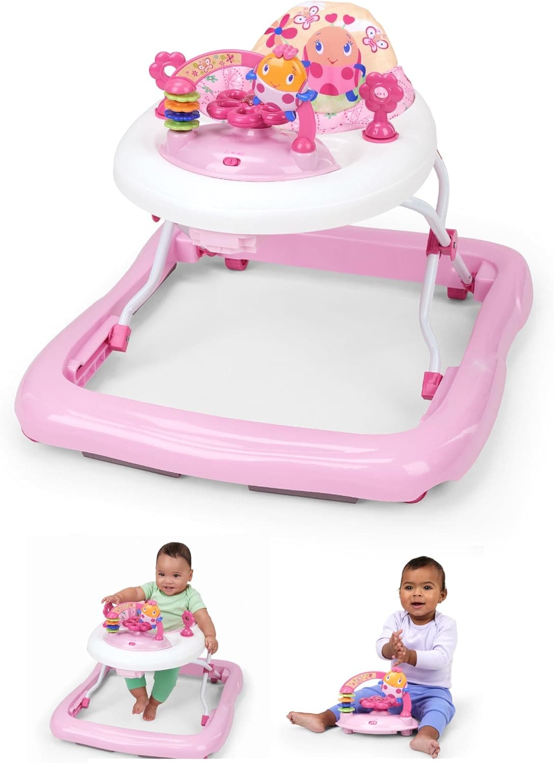 Bright Starts 60287 - Andador, caminador rosado con juguetes