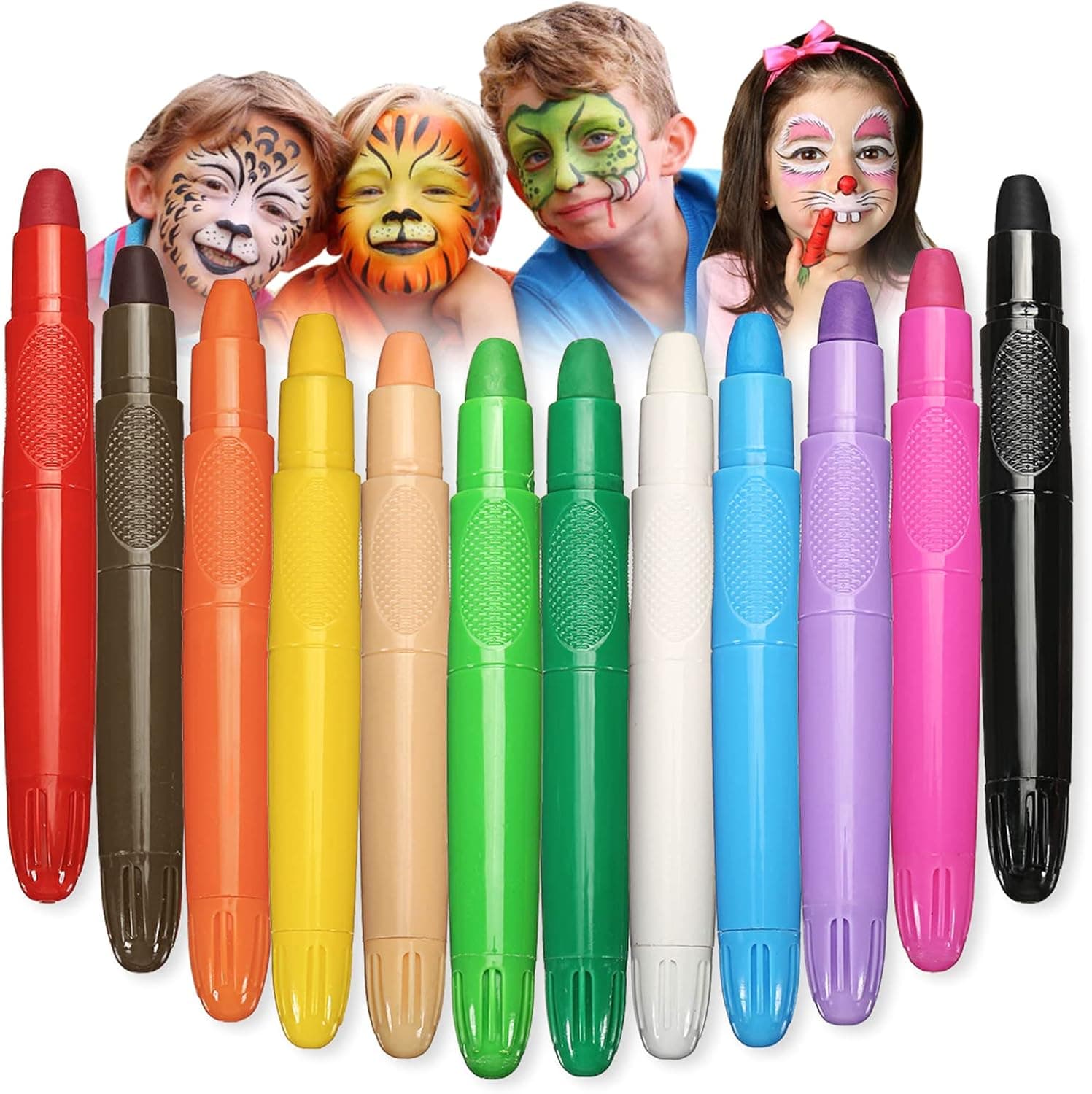 Beesjuy Pinturas Cara para Niños,12 Colores Pinturas para La Cara