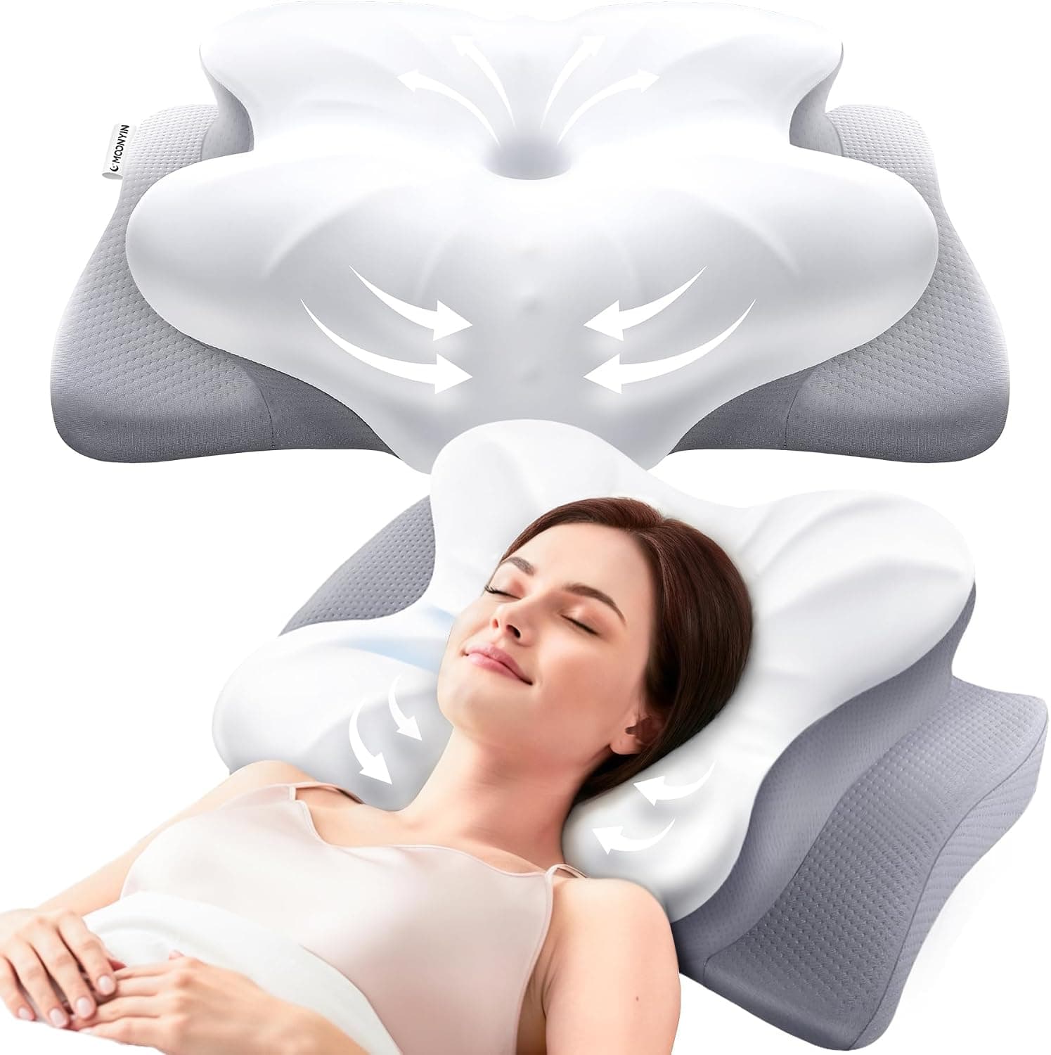 Almohada Ergonómica Cervicales – Apoyo para Todas Las Posturas
