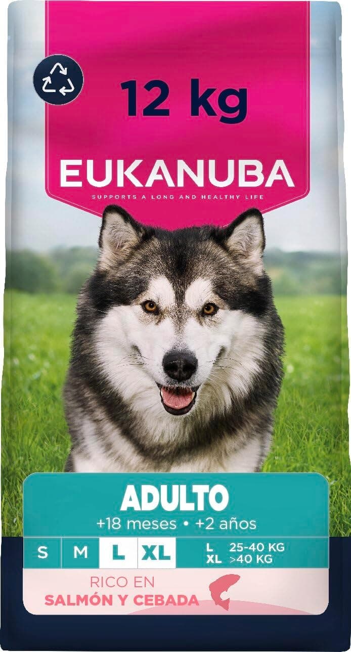 EUKANUBA Alimento Seco para Perros Adultos de Razas Grandes, Salmón, 12kg