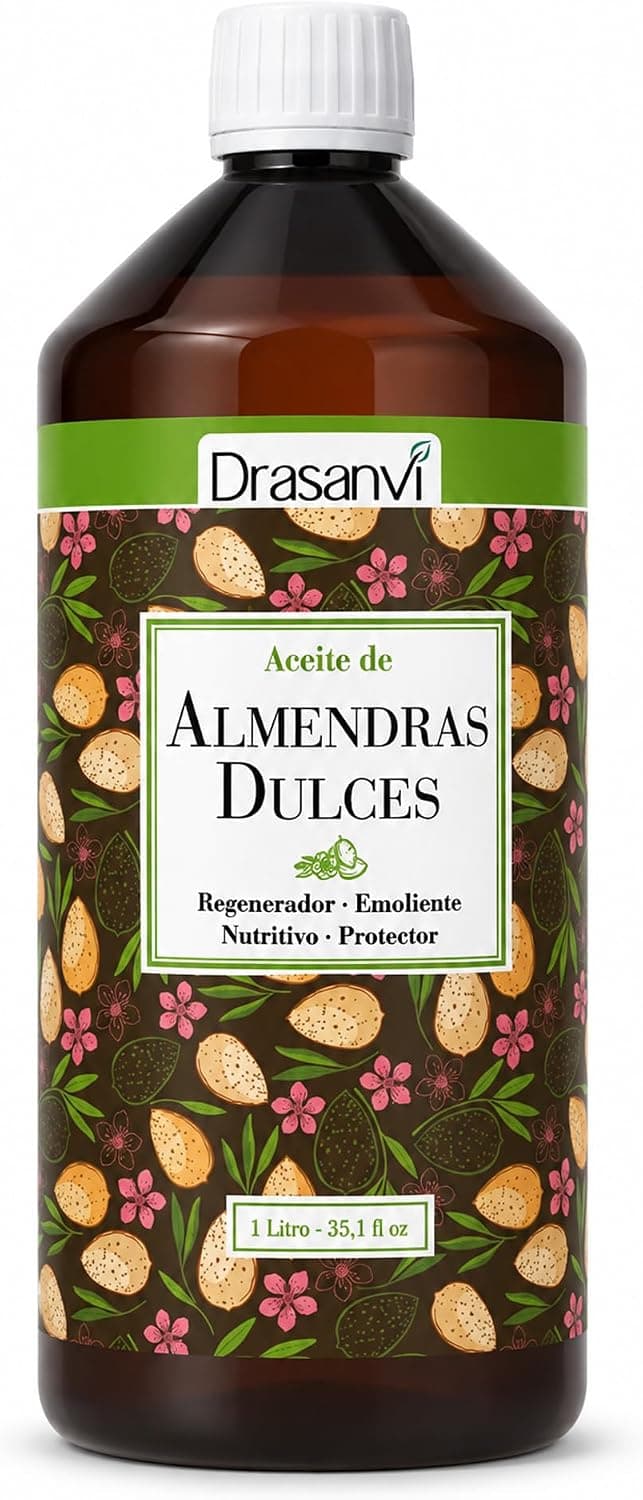 Aceite de Almendras Dulces Drasanvi Nutritivo en 1 Litro Puro Sin Gluten