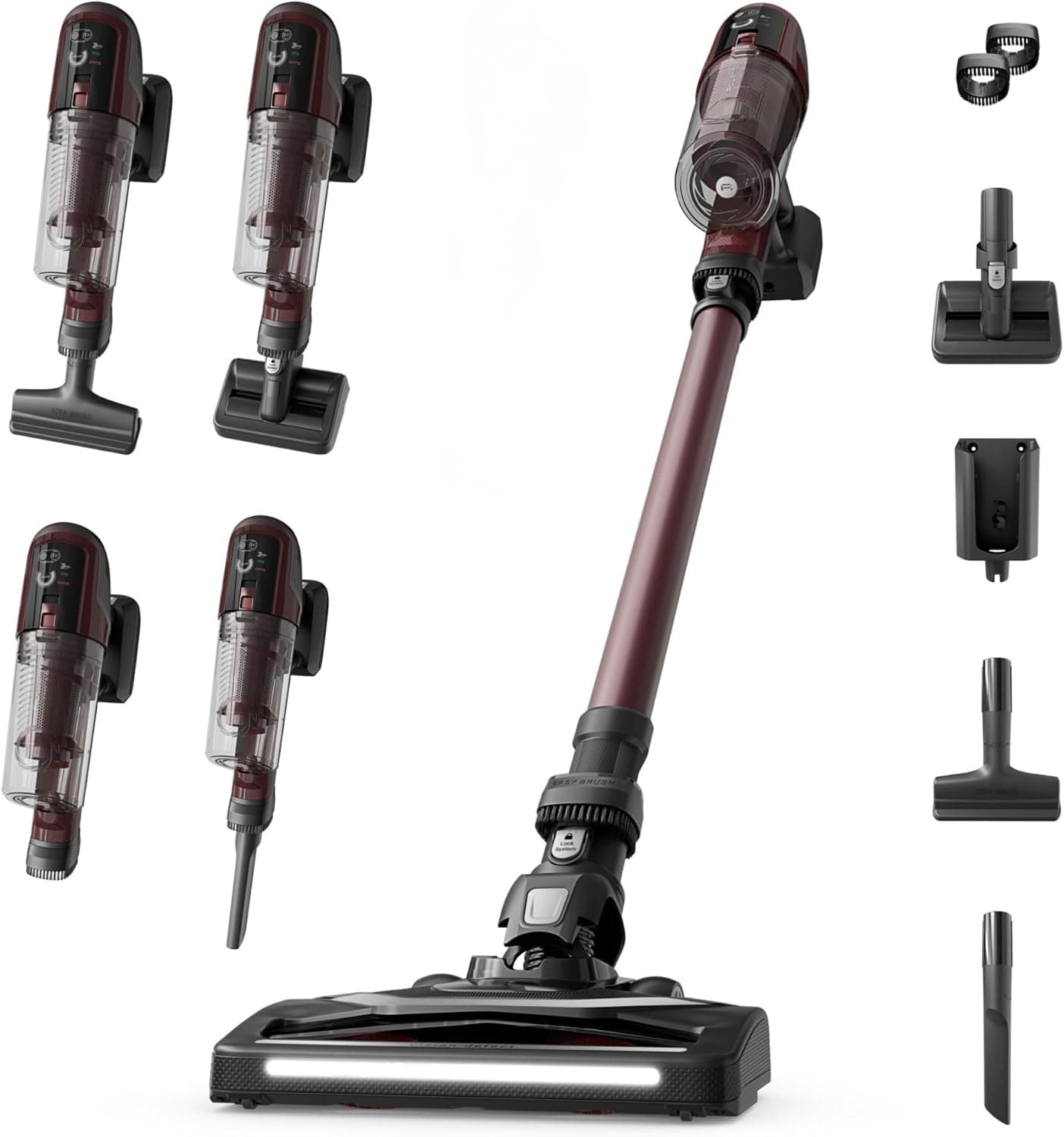 Rowenta X-Pert 6.80, Aspiradora Escoba Sin Cable, Burdeos