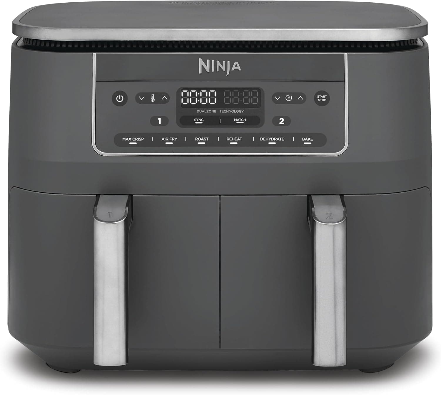 Ninja, Freidora de Aire con Compartimento Doble, 7,6 L, Gris Metalizado