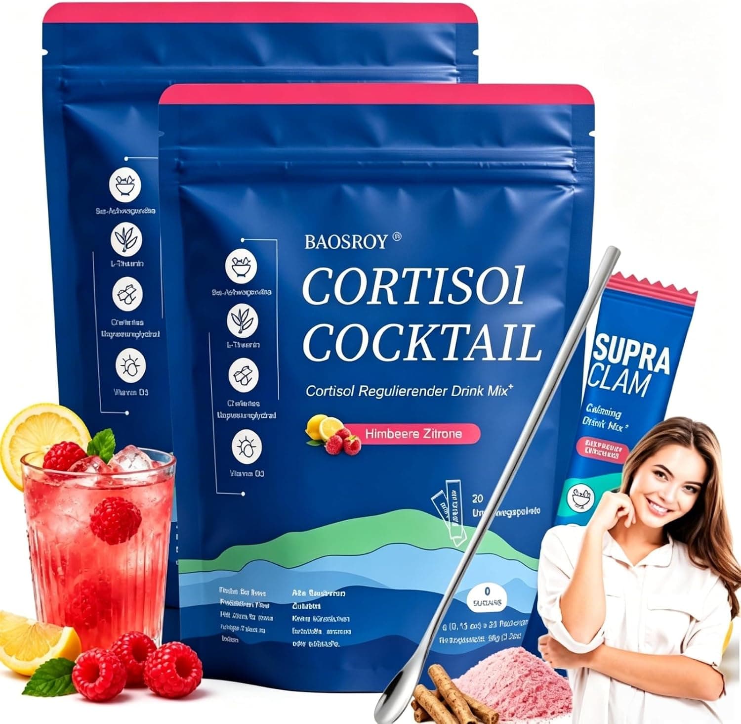 Super Cortisol,2026 Polvo de Cortisol Super,Cortisol Bajada de Peso,Permanecer Relajado y Reducir el Estrés de Forma Natura,40 unidades