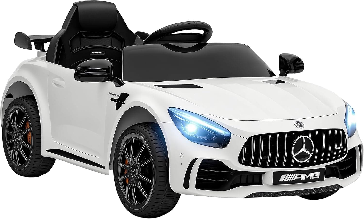 AIYAPLAY Coche Eléctrico de Niños +3 Años Mercedes-Benz AMG GTR 12V Blanco