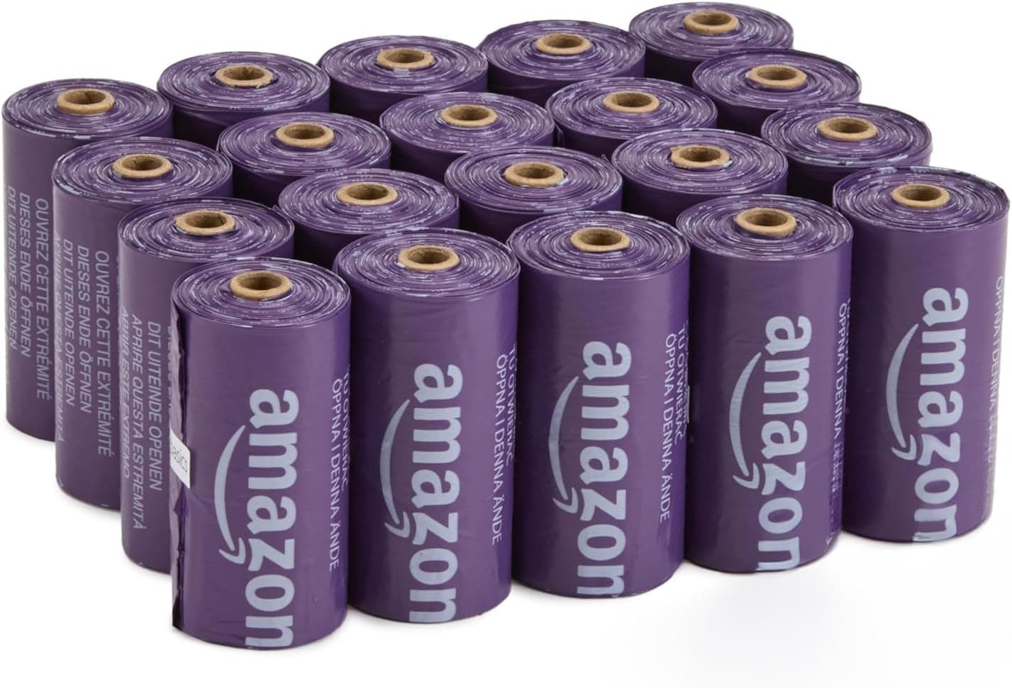 Amazon Basics Bolsa de basura para perros sin dispensador, lavanda, 300 Bolsas (20 paquetes de 15 bolsas)