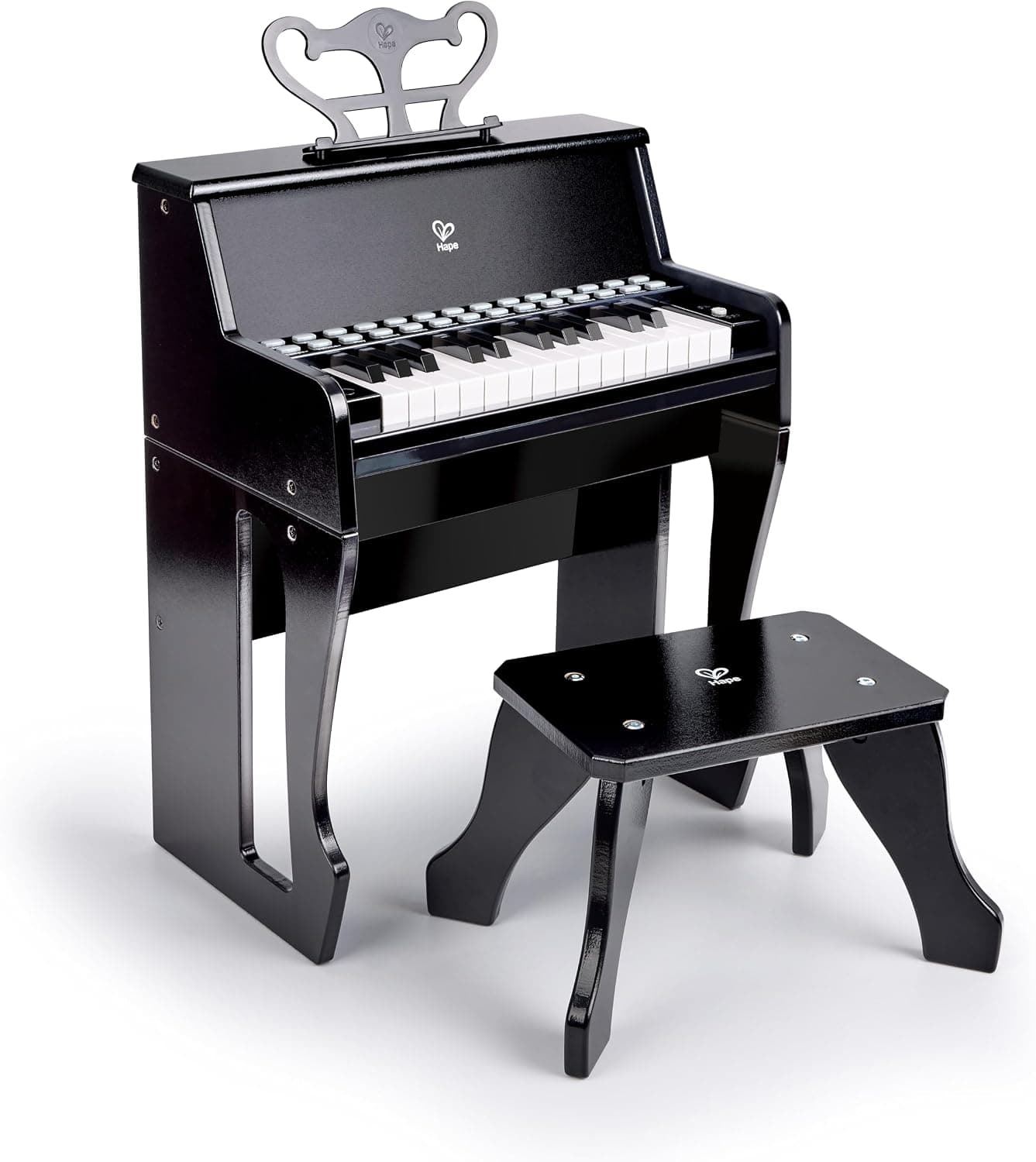 Hape - Piano con Taburete Aprende con Luces Negro (E0629)