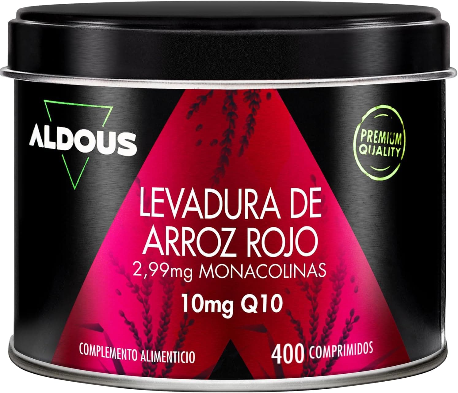 Levadura de Arroz Rojo, Coenzima Q10 400 Comprimidos (+1 Año)- Colesterol