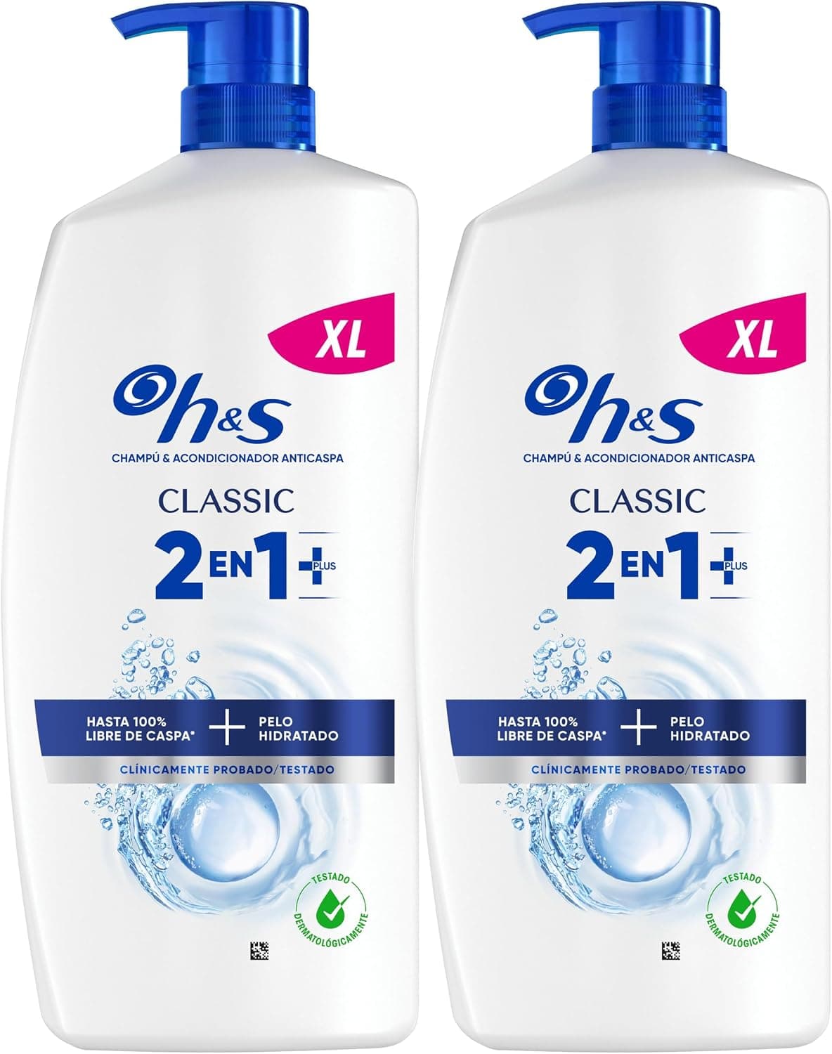 H&S Classic 2en1 Champú Anticaspa +Acondicionador Limpieza Profunda 2x800ml