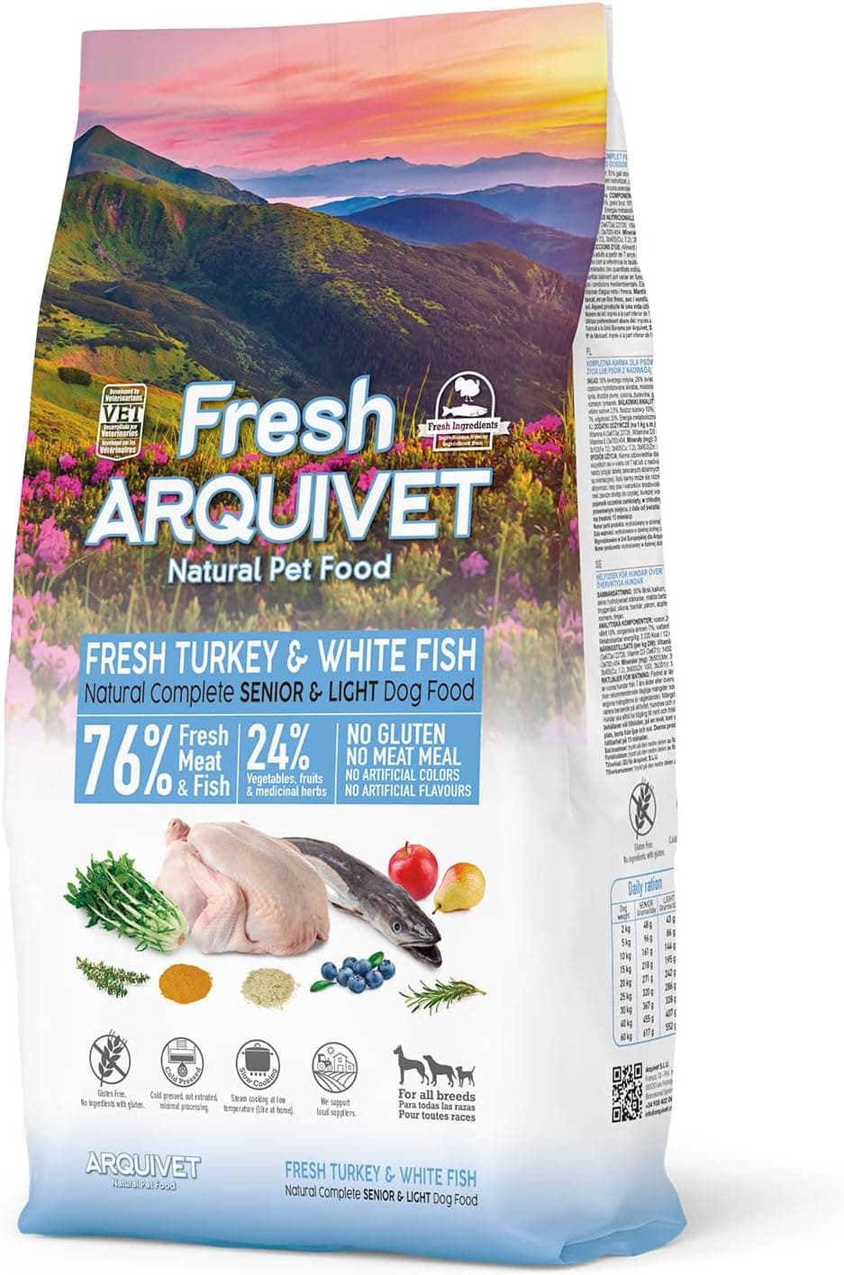 Arquivet Fresh Senior Light Pavo & Pescado Blanco 10Kg - Pienso Semihúmedo