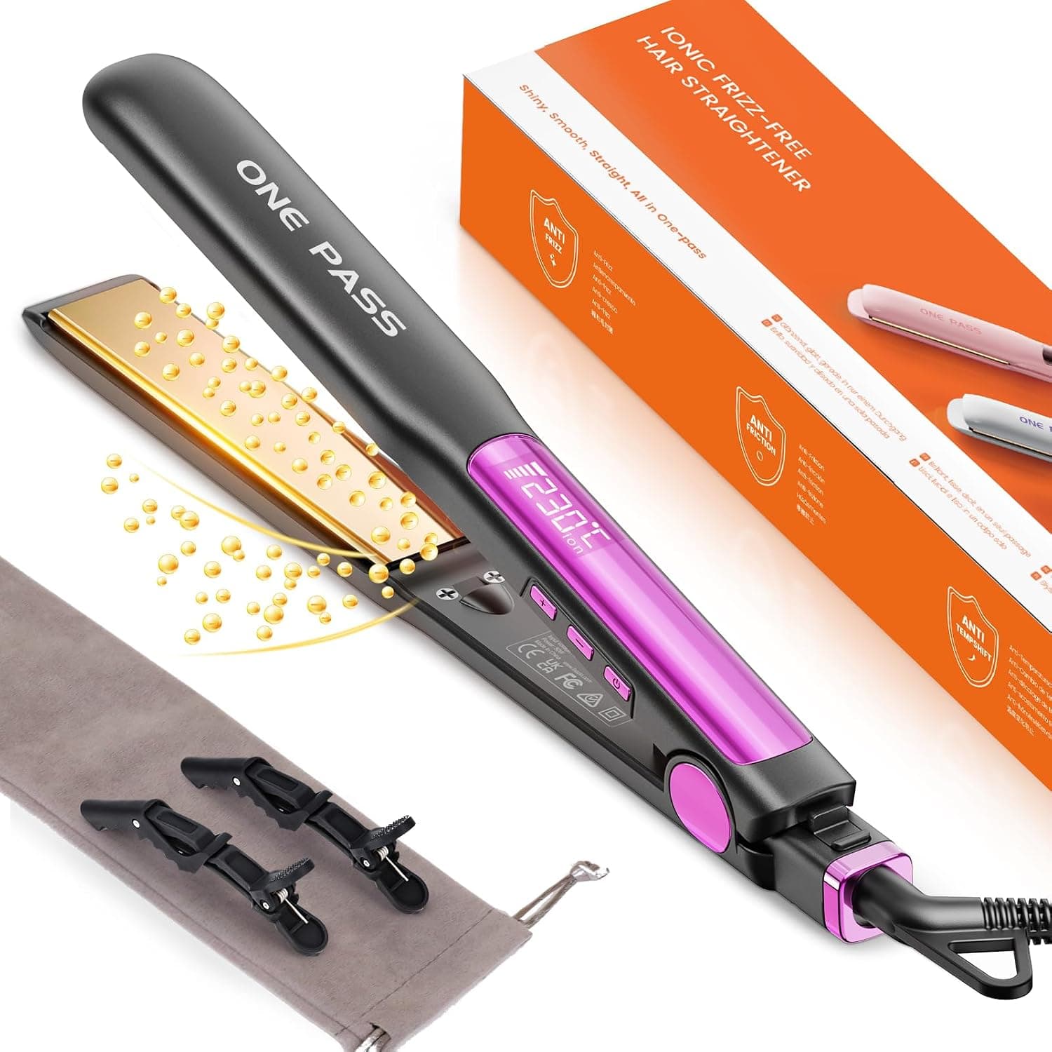 Planchas del pelo Profesional Hair Straightener – Plancha de Pelo Gris