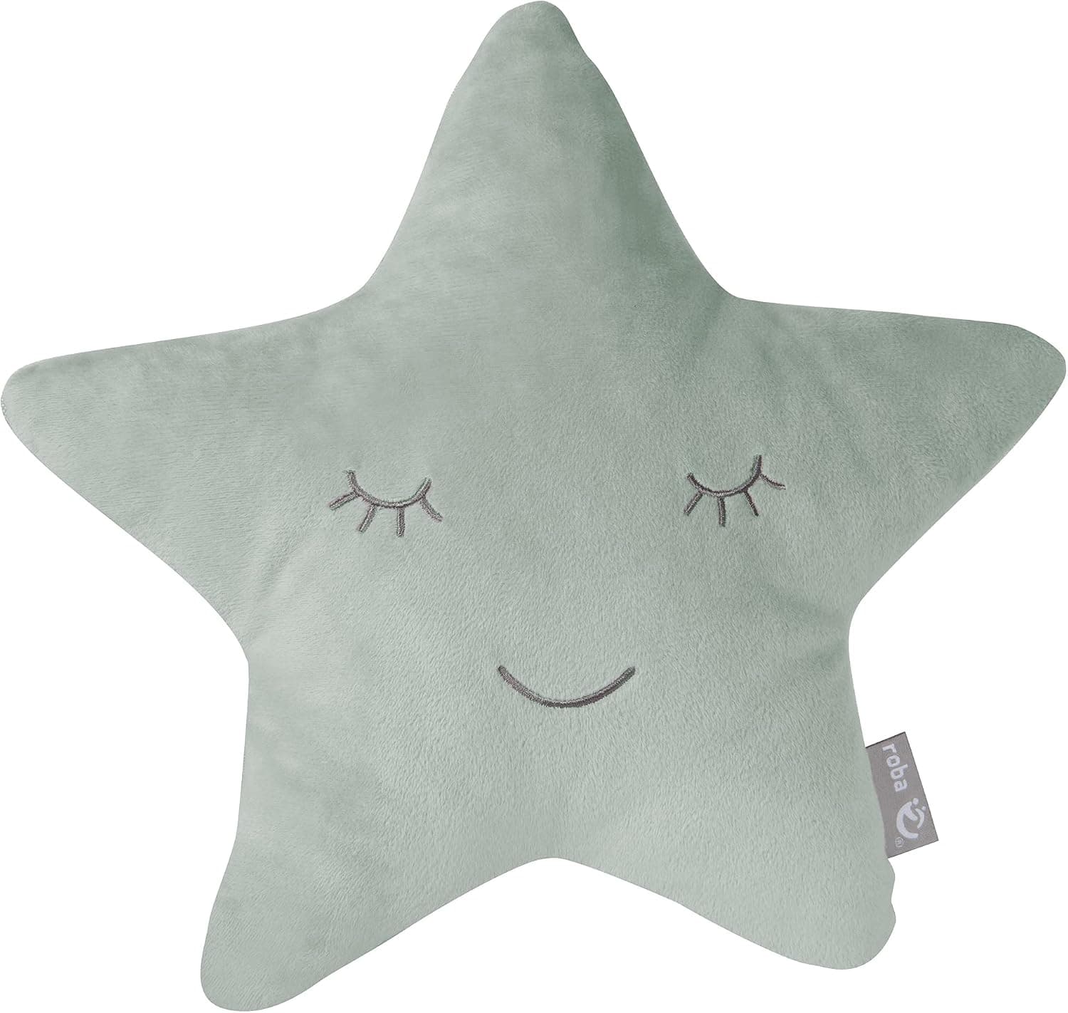 roba Cojín Decorativo en Forma de Estrella para Habitación Infantil - Cojín de Peluche - Cara Bordada - Verde Escarchado