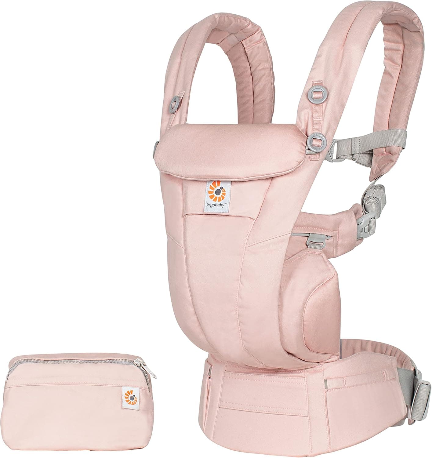 Ergobaby Mochila portabebé Omni Dream para recién nacidos desde su nacimiento hasta que pesan 20,4 kg, portabebé ergonómico de Algodón SoftTouch de 4 posiciones para transportar (Pink Quartz)