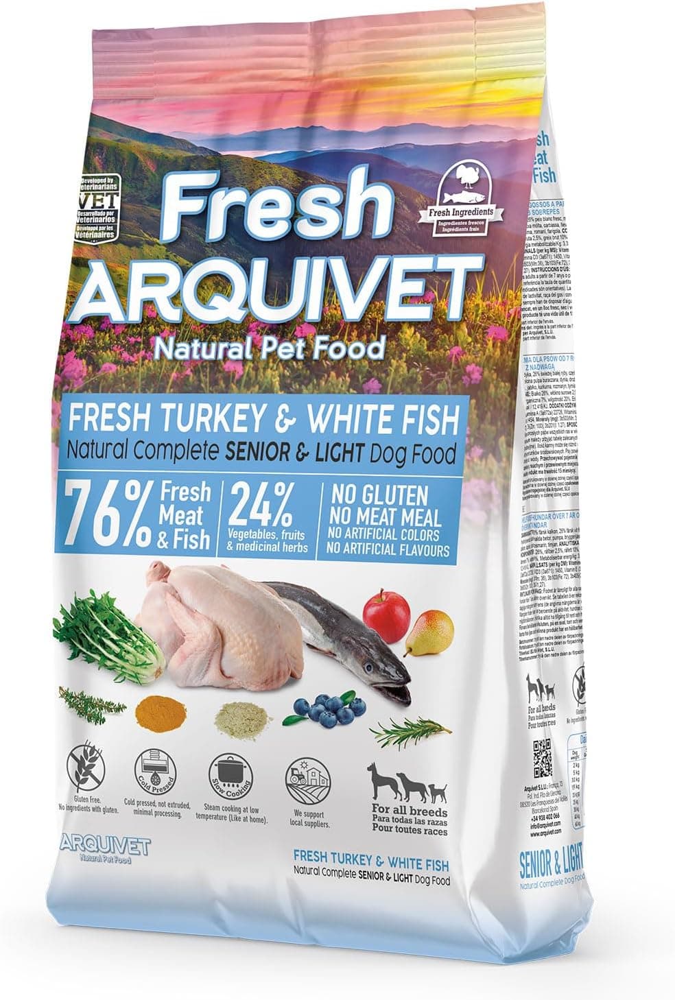 Arquivet Fresh Senior Light Pavo & Pescado Blanco 2,5Kg - Pienso Semihúmedo