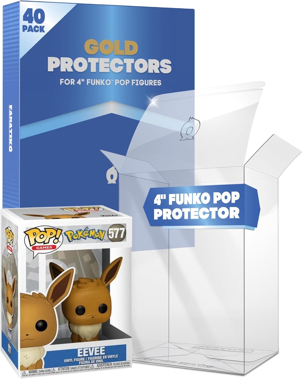 Pack de 40 Protectores Gold para Funko Pop 4"- Funda Funko Pop de 0,5mm Grosor - Mantén Tus Pop Condiciones con tu Protector Pop con Film Anti arañazos
