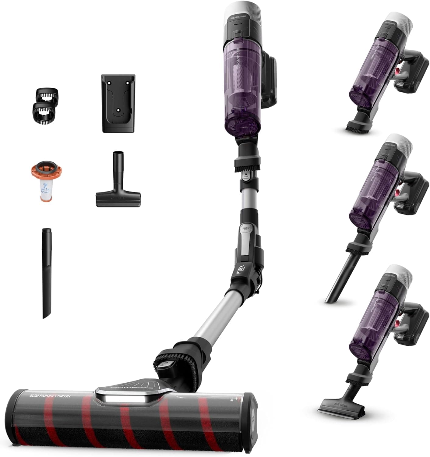 Rowenta X-Force Flex 9.60 Allergy Parquet, Aspiradora Escoba Sin Cable 100W