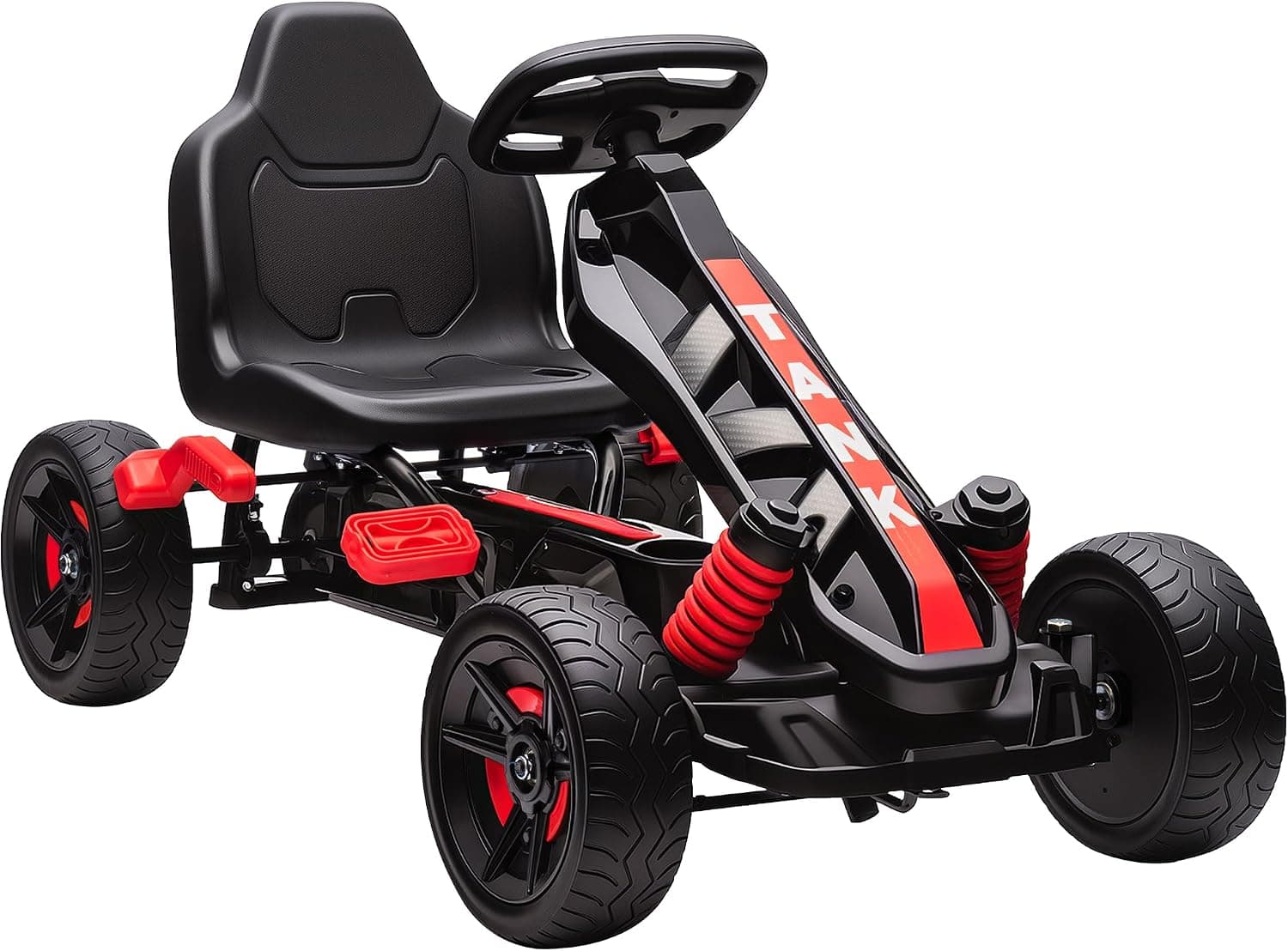 AIYAPLAY Kart Pedales para Niños Embrague Automático +3 Años 50 kg Rojo