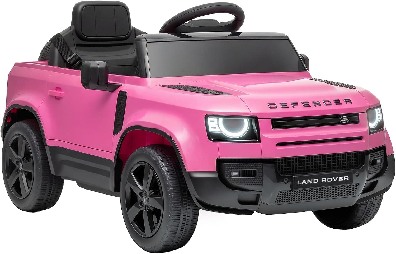 AIYAPLAY Coche Eléctrico SUV Niños Land Rover Defender 12V 2 Motores Rosa