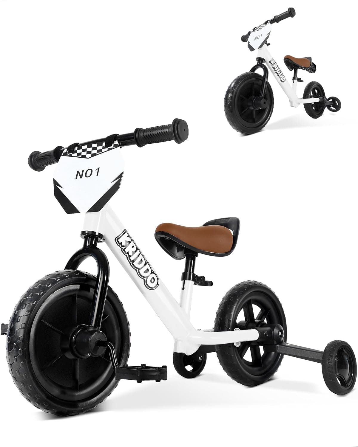 KRIDDO Triciclo Evolutivo y Bicicleta sin Pedales, 18 Meses-3 Años