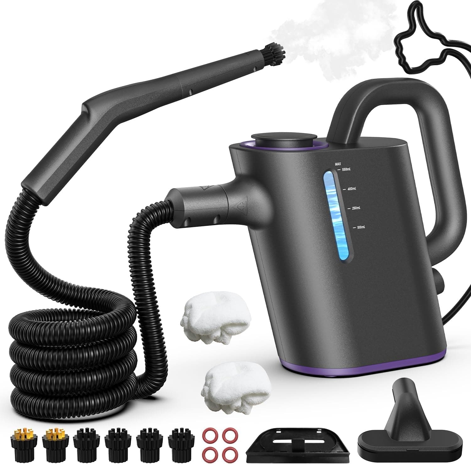 Vaporeta de Mano 15S Calentamiento Rápido, 550 ml Depósito Steam Cleaner