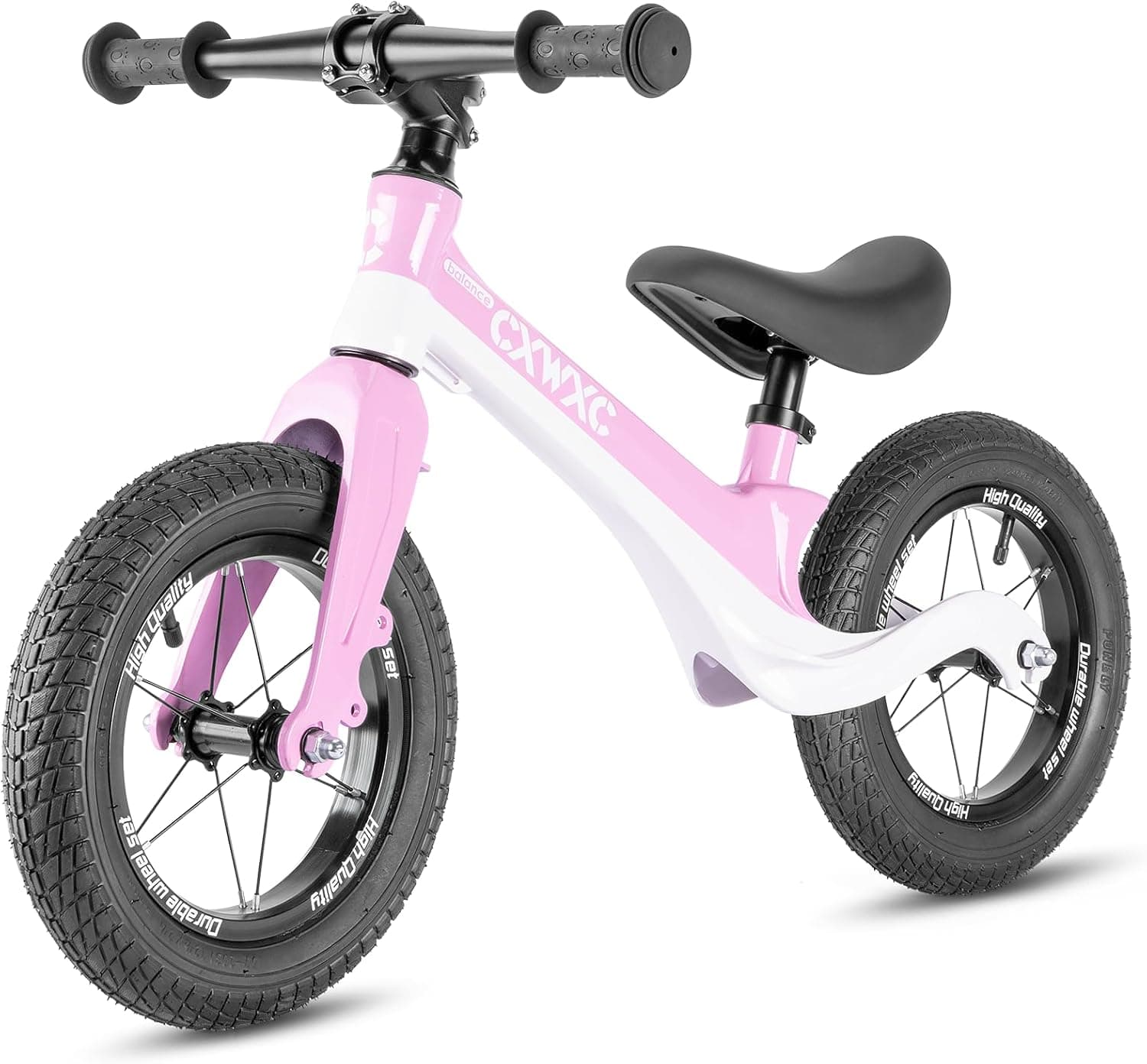 CXWXC Bicicleta a Partir de 2 años hasta 30 kg, Marco de magnesio, sillín de Altura Ajustable, Ruedas de 12 Pulgadas, Bicicleta Infantil para 24 – 60 Meses