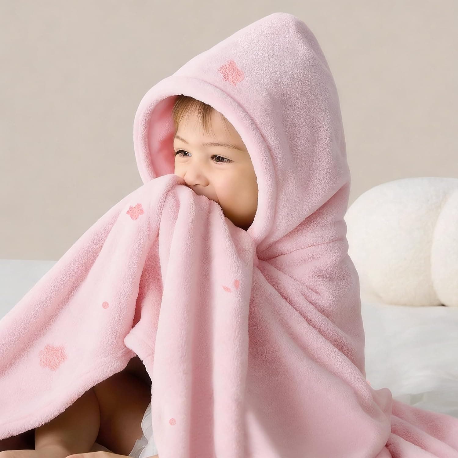 Bebamour Toallas con Capucha para bebés Toalla con Capucha con Capucha para niños Niñas Toalla con Capucha Absorbente para niños pequeños,Flowers