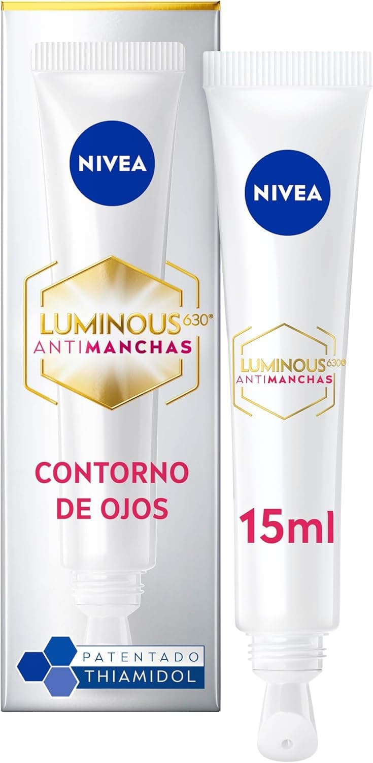 NIVEA Luminous630 - Contorno de Ojos - Crema Antimanchas - Con Ácido Hialurónico, Thiamidol y Cafeína - Antiedad - Crema Antiarrugas - Reduce Hinchazón y Ojeras - Todo Tipo de Pieles - 15 ml