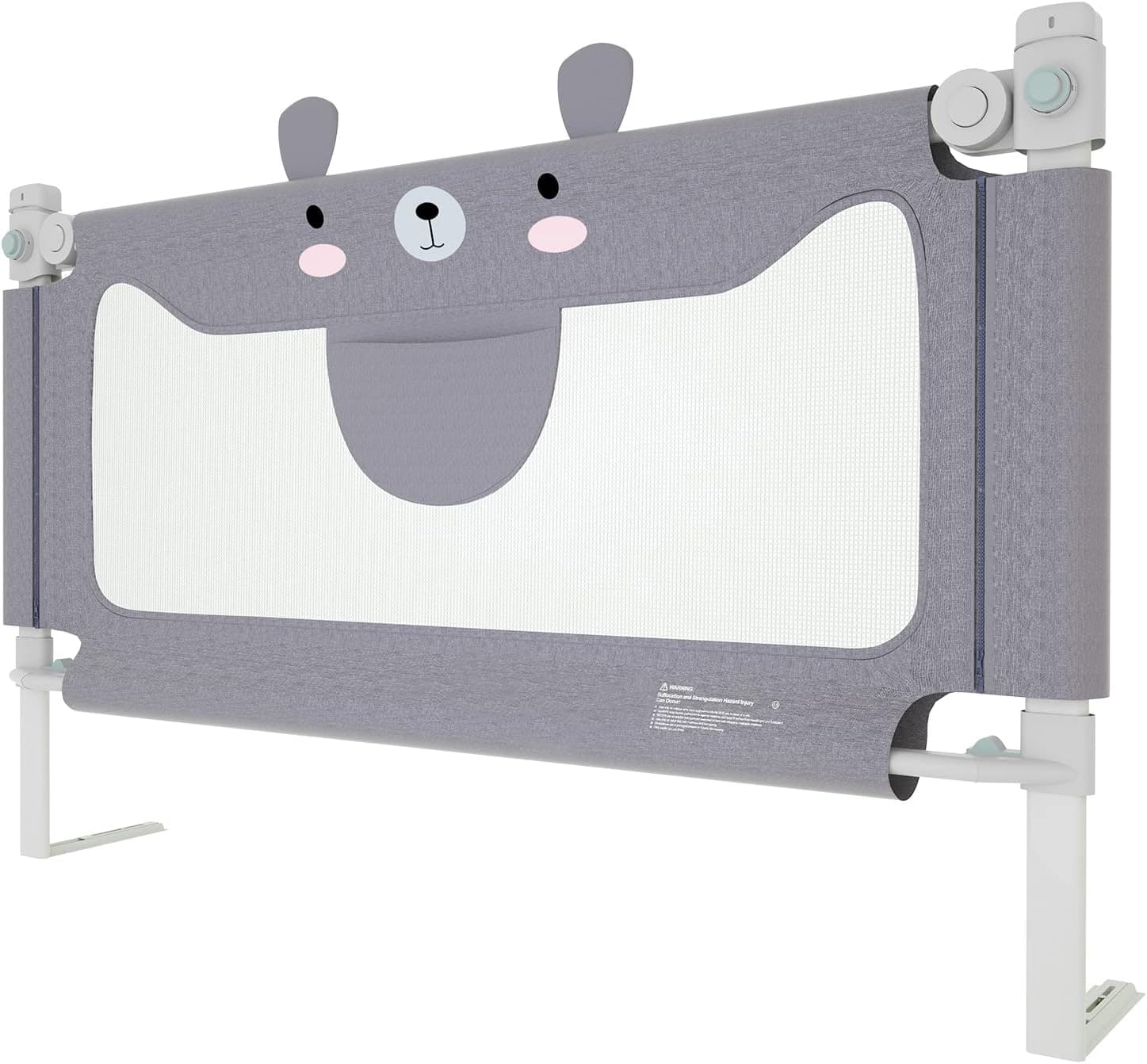 UISEBRT Barrera de cama de 150 cm, para niños, altura regulable, protección anticaídas, color gris