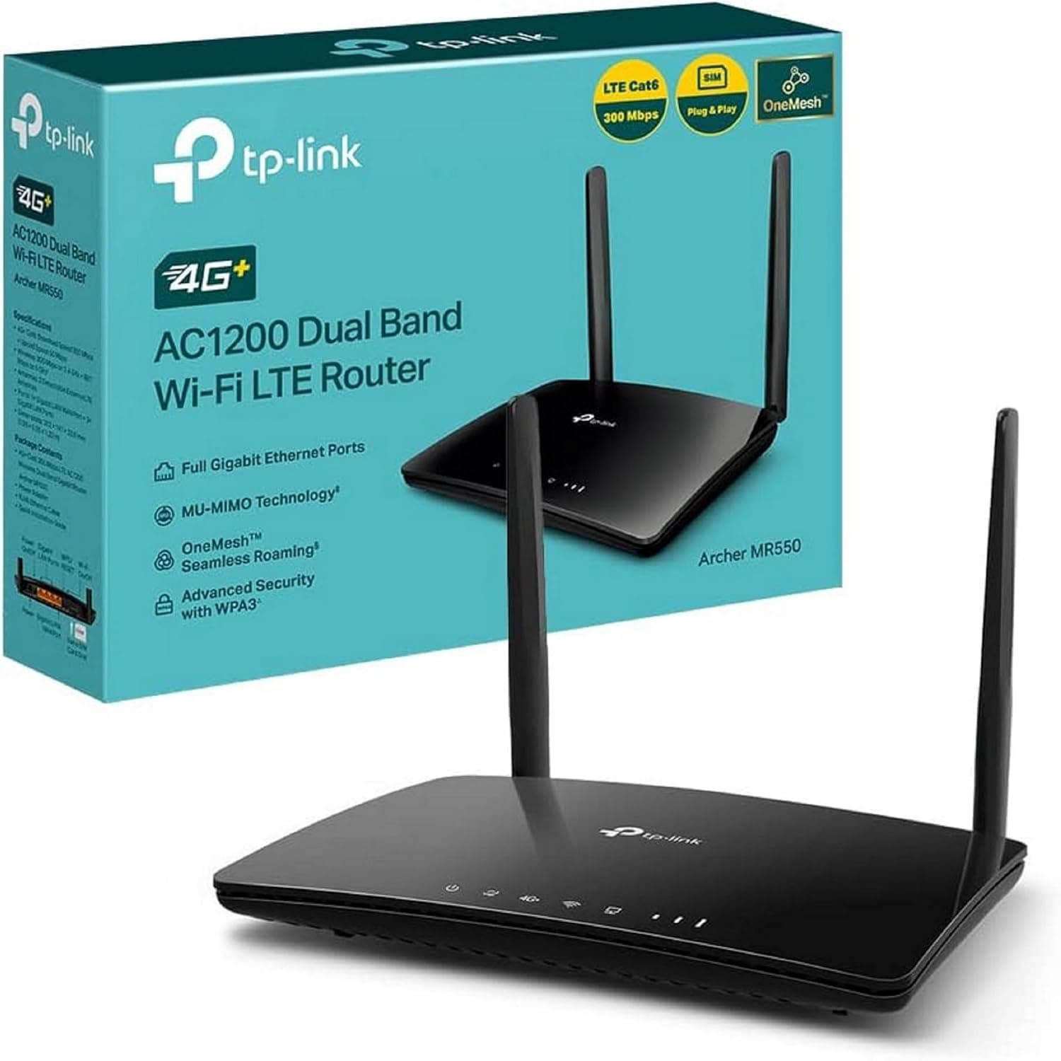 TP-Link Archer MR550 - Router 4G+ LTE SIM, WiFi 5 AC1200, 4 Puertos GE
