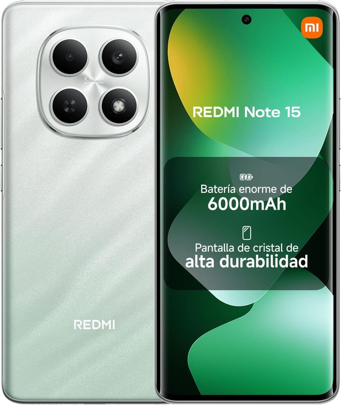 XIAOMI REDMI Note 15 Smartphone de 6+128GB Verde batería de 6000 mAh
