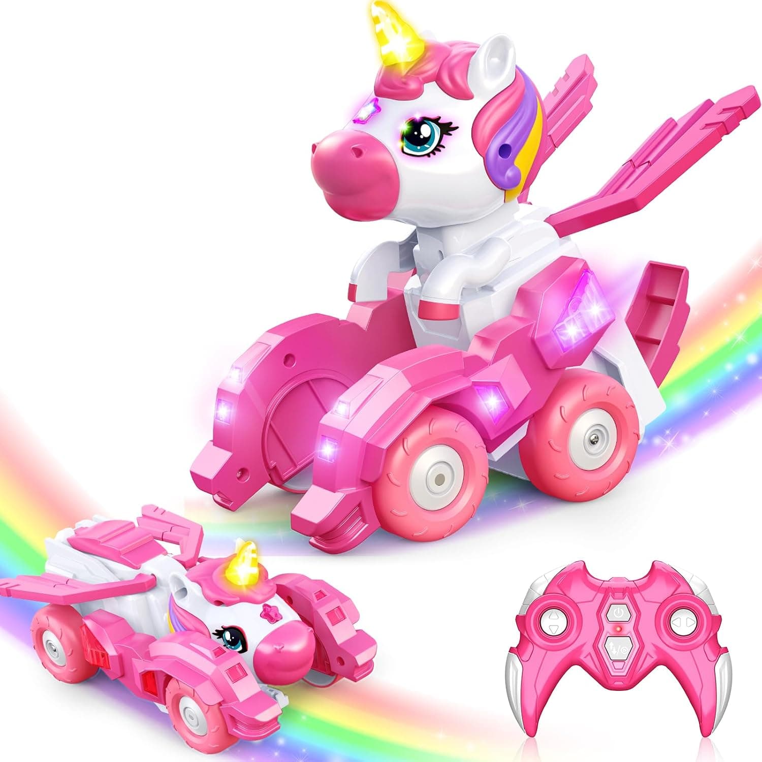 Unicornio Transform Coche Teledirigido, Juguetes Regalo Niñas 4-12 Años