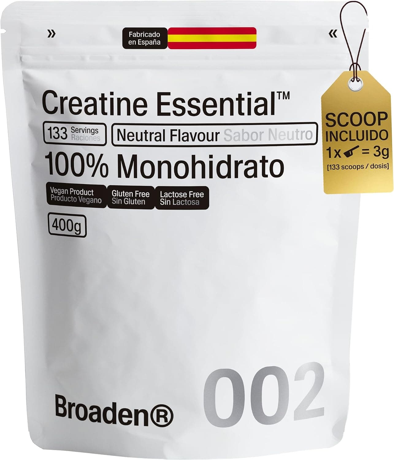 400g Creatina Monohidrata/Micronizada en Polvo Sin Sabor 133 Dosis | Incluye Dosificador