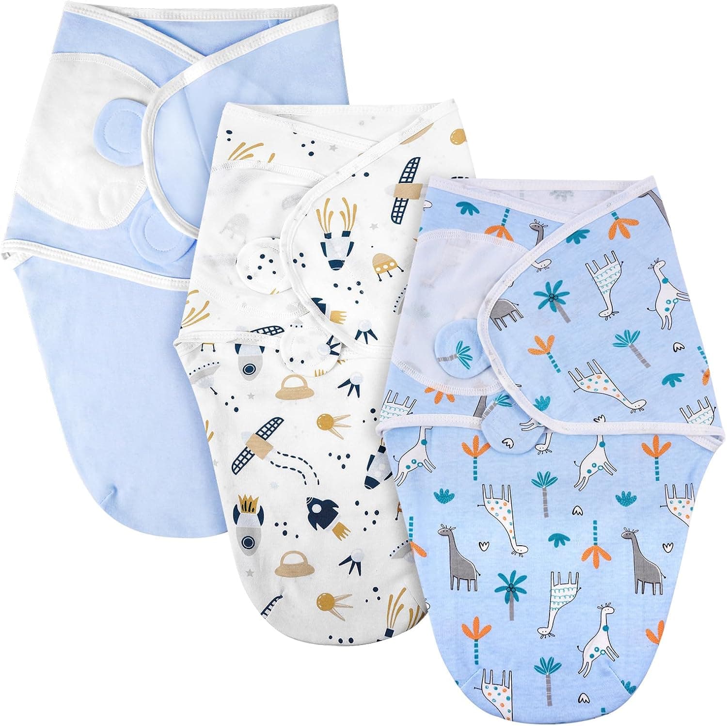 arrullo bebe recien nacido, 3 pcs swaddle bebe 0-3 months, Ajustable saco dormir bebe, Swaddle Wrap, Infante Swaddle Sack, swaddle, Transpirable y Absorbe la Humedad, Ayuda a Dormir