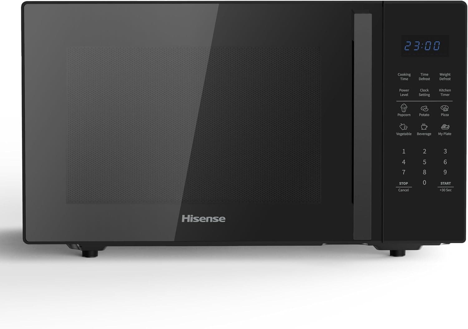 Hisense H29MOBS9H - Microondas Digital 29L, 900W, Revestimiento Cerámico, Cristal Premium, 10 Niveles de Potencia, Cocción Multifase, Función Descongelación, Fácil Limpieza, Negro
