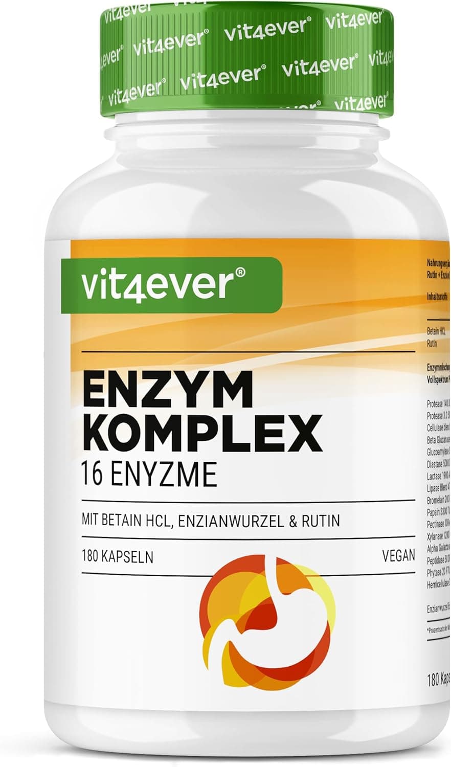 vit4ever Enzimas Digestivas - 180 Cápsulas con Recubrimiento Entérico